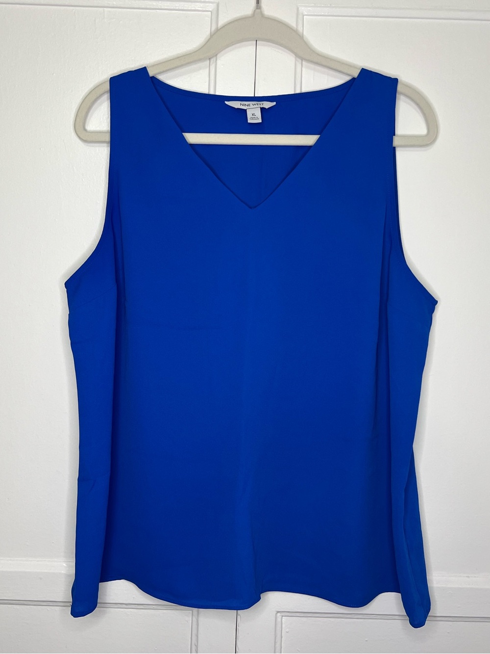 Women’s Nine West V-Neck Tank Top- Vibrant Blue | XL